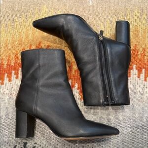 EUC Fab Black Leather J CREW Booties 7.5
